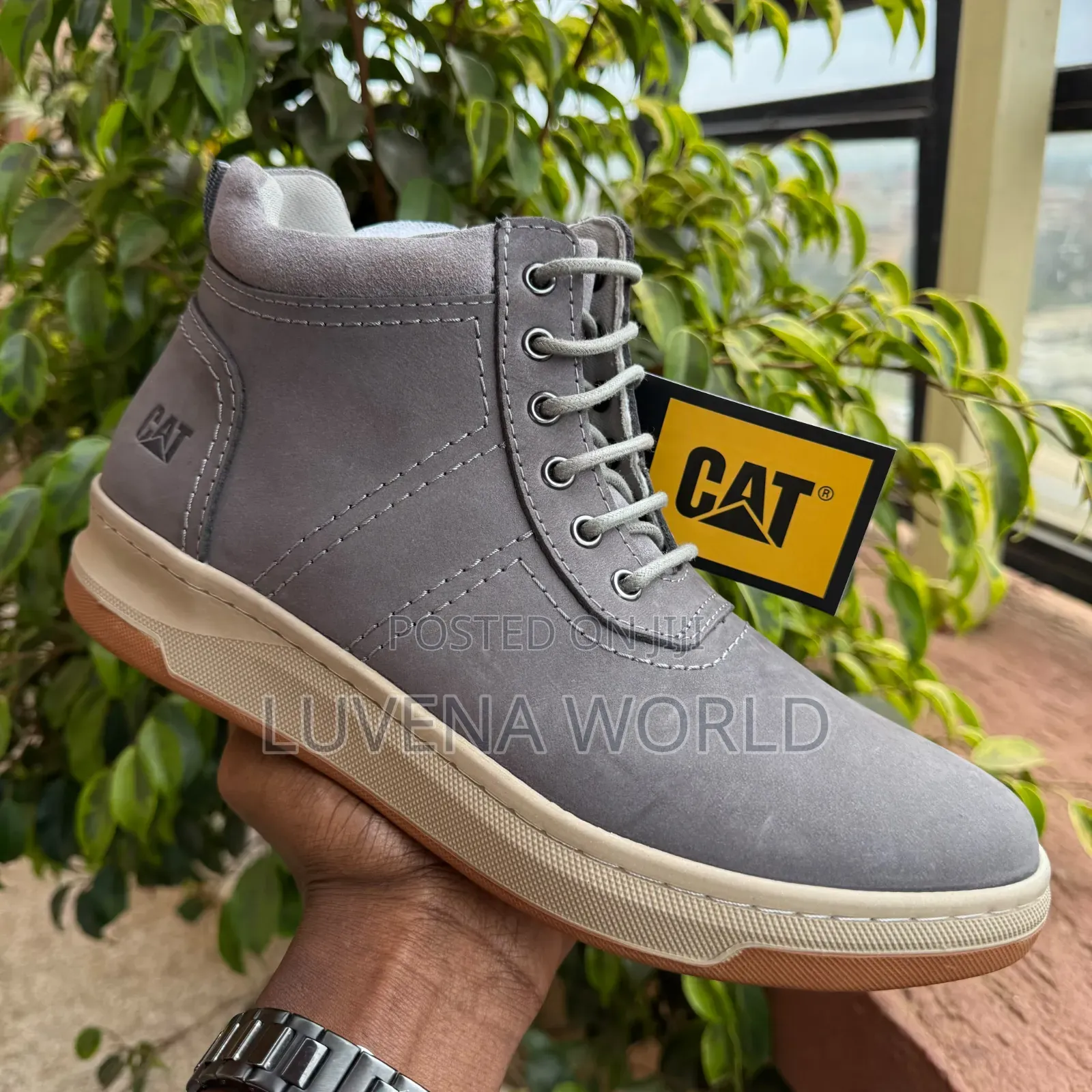 Black and Gray Leather Boots