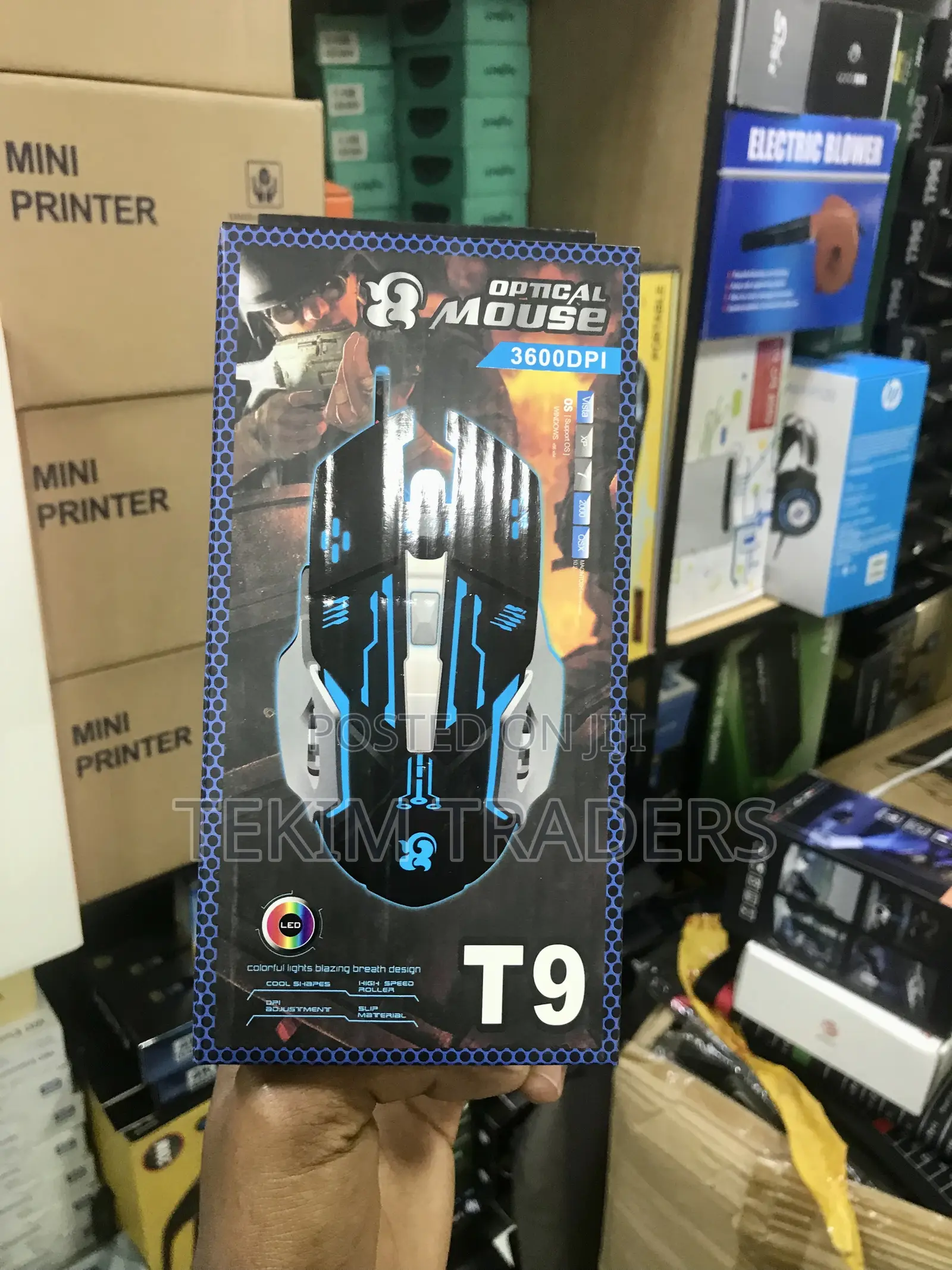 T9 Gaming Mouse 3600dpi Optical RGB Led 7 Button Usb Wired