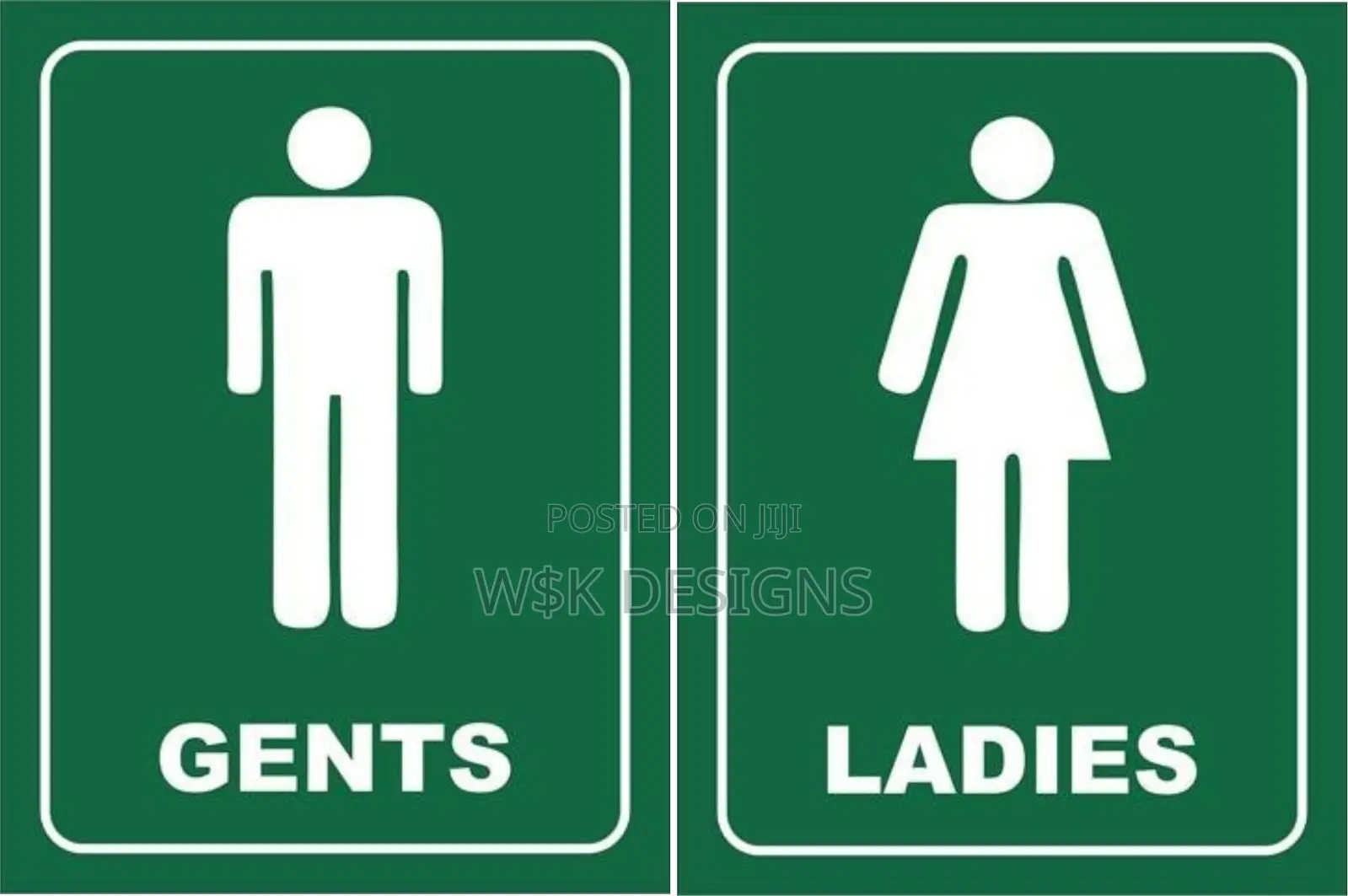 Washrooms Door Blue Labels