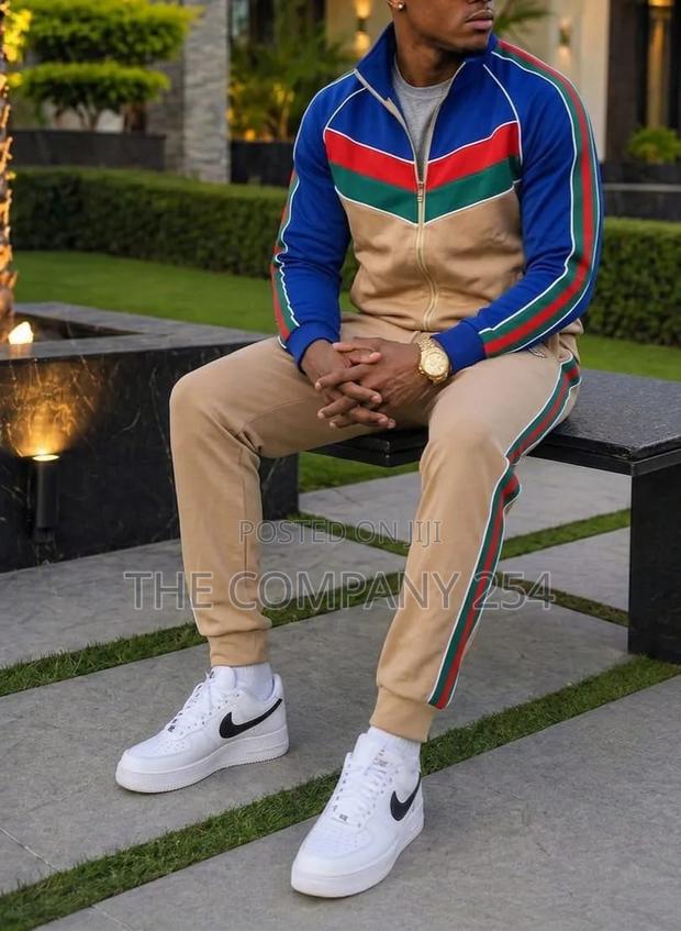 Quality Casual Zipper Chrome Burberry Versace 2 Piece Truck Suits