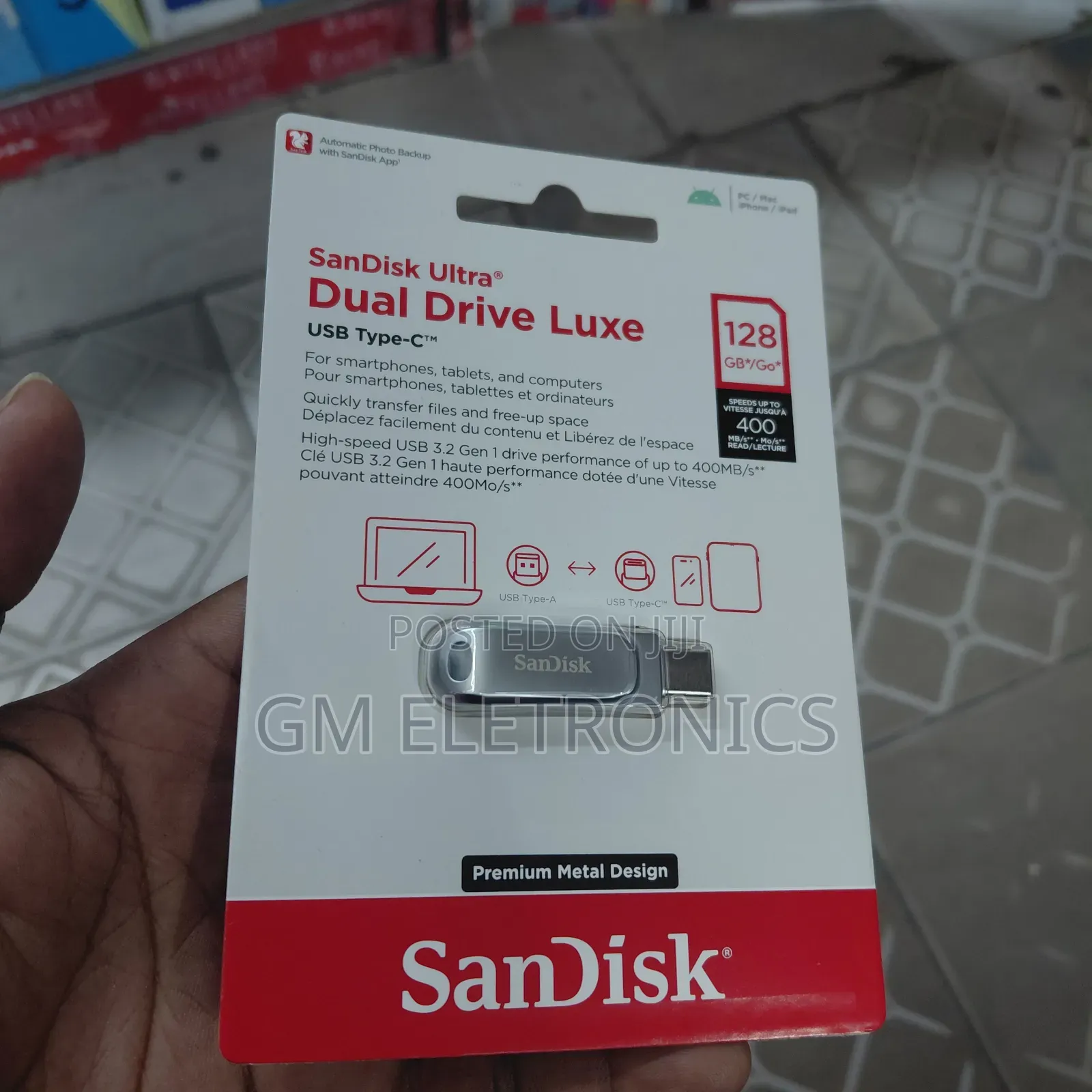 Original Sandisk 128gb Usb 3.2 Type-C Dual Premium Metallic Drive Luxe