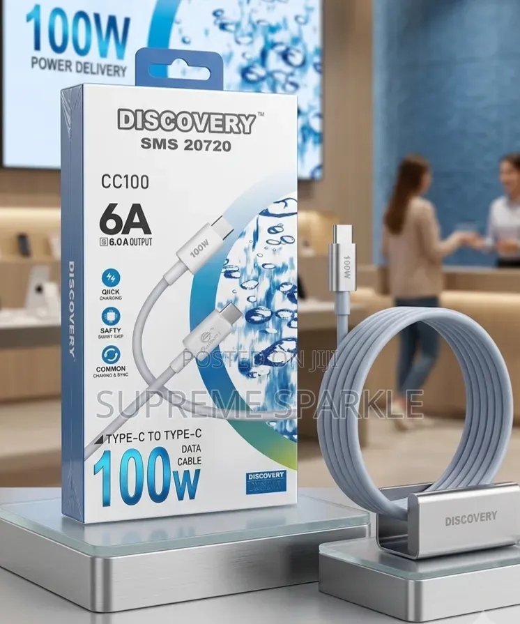 100w Power Delivery Usb-C to Usb-C Fast Charging Data Cable.