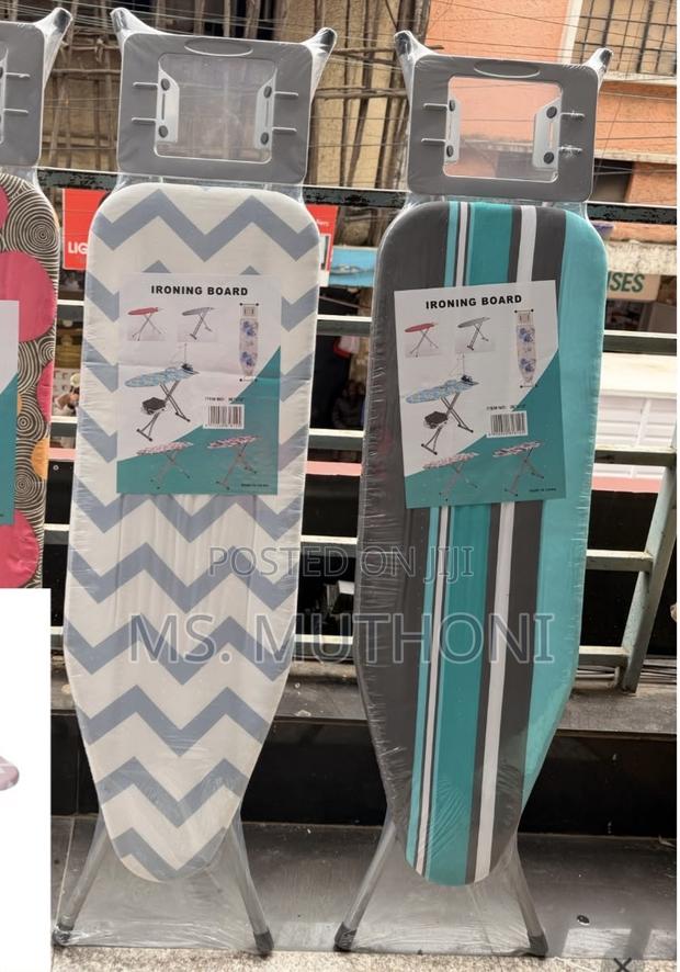 Metallic Foldable Ironing Boards With Patterned Fabric Covers - thumbnail 2