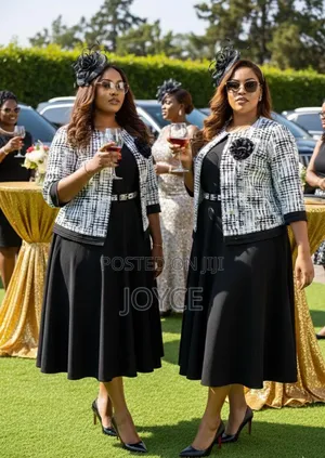 Plain Circular Dress With Flowered Coat