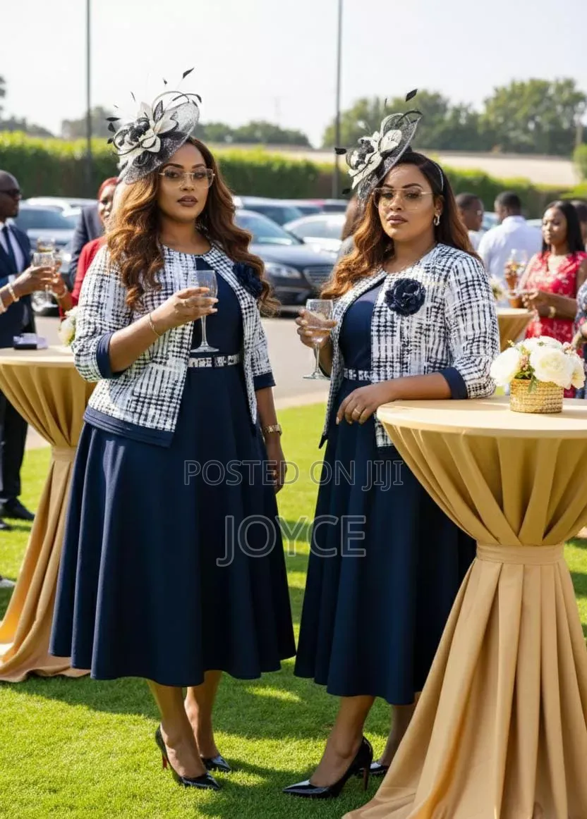 Plain Circular Dress With Flowered Coat