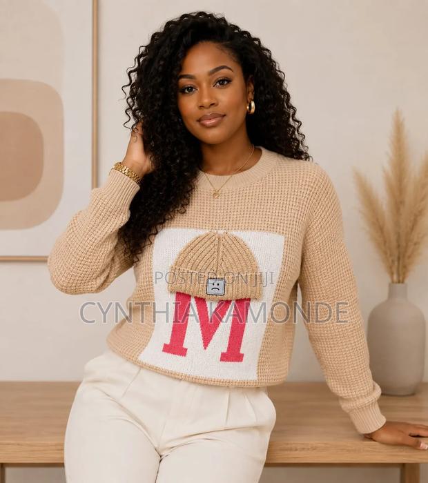 Waffle Knit Graphic Sweater - thumbnail 4