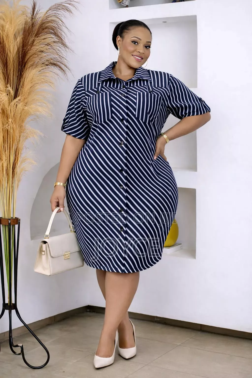 Senori Stripped Shirt Dress