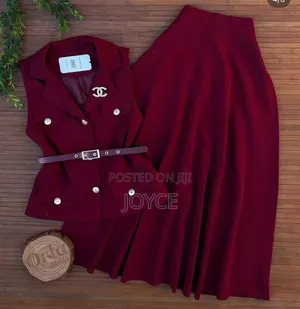 Skirt and Sleeveless Coat
