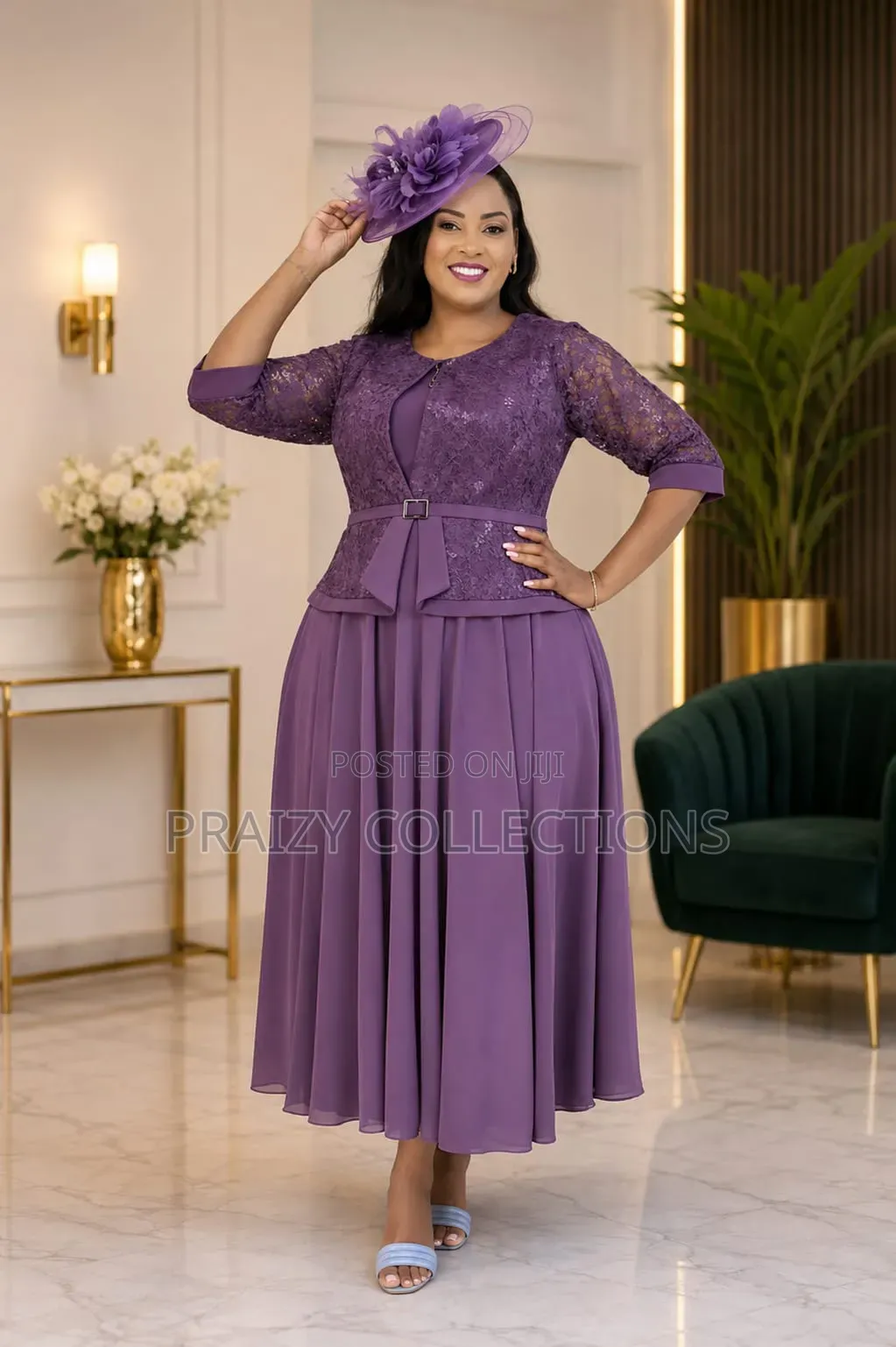 Elegant Chiffon+Lace Maxi Occasion Dress