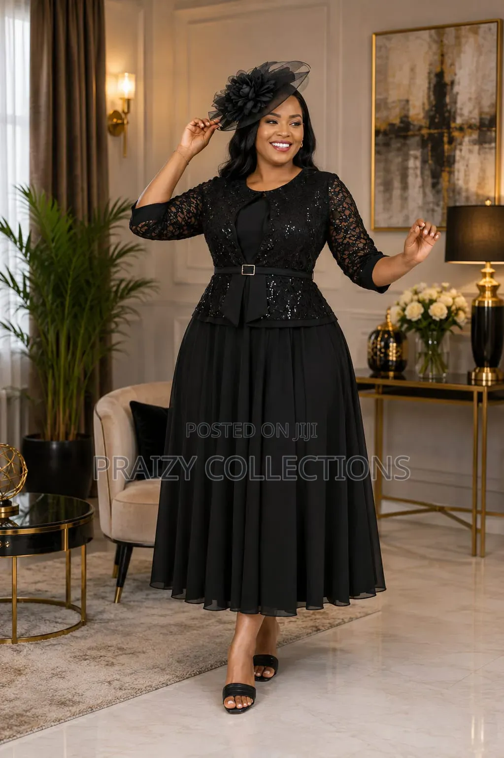 Elegant Chiffon+Lace Maxi Occasion Dress