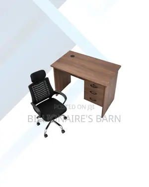 Compact 1m Desk and Headrest Mesh Chair for Professional Use