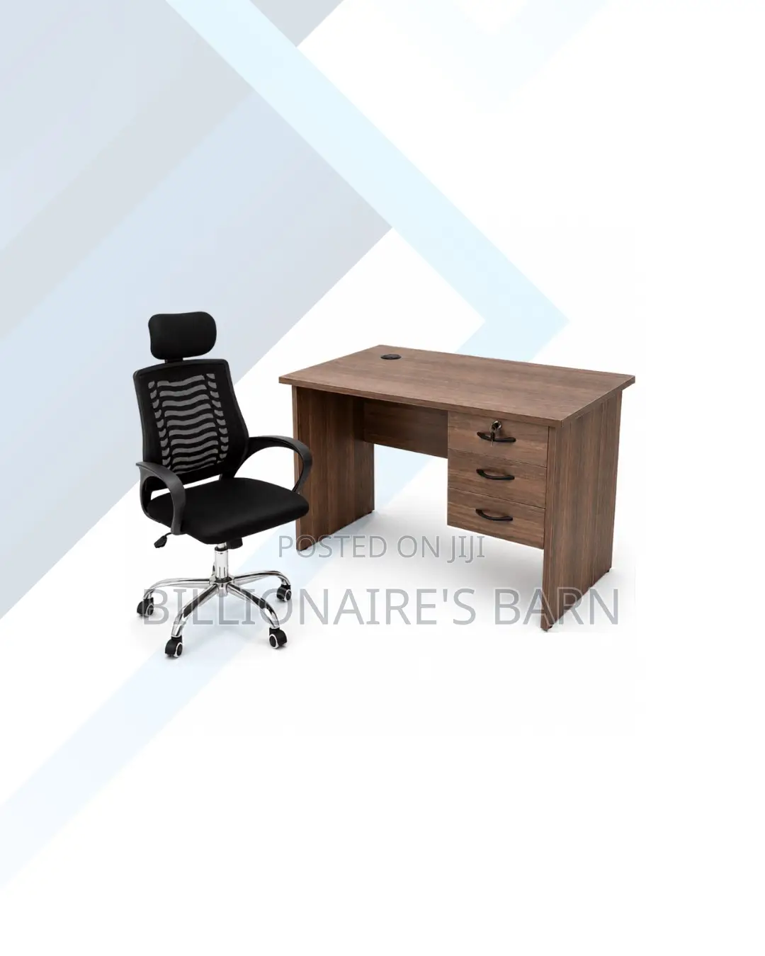 Compact 1m Desk and Headrest Mesh Chair for Professional Use