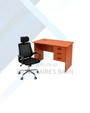 Compact 1m Desk and Headrest Mesh Chair for Workday Support