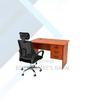 Compact 1m Desk and Headrest Mesh Chair for Workday Support