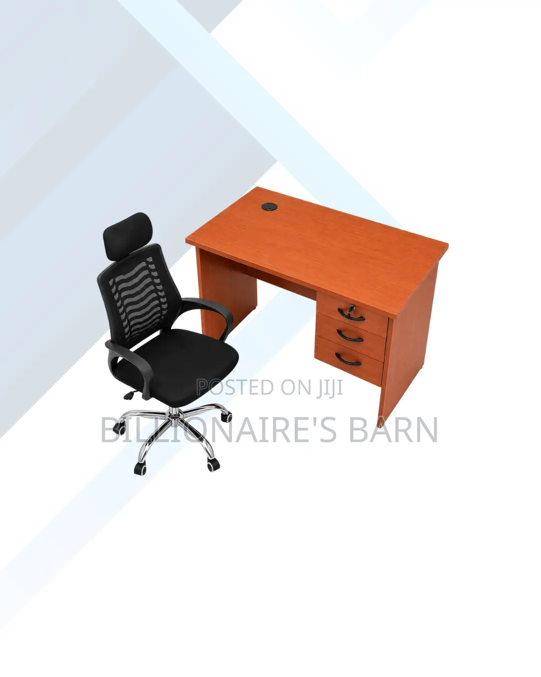 Compact 1m Desk and Headrest Mesh Chair for Workday Support