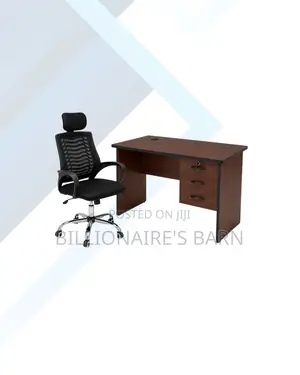 Compact 1m Desk and Headrest Mesh Chair for Practical Work