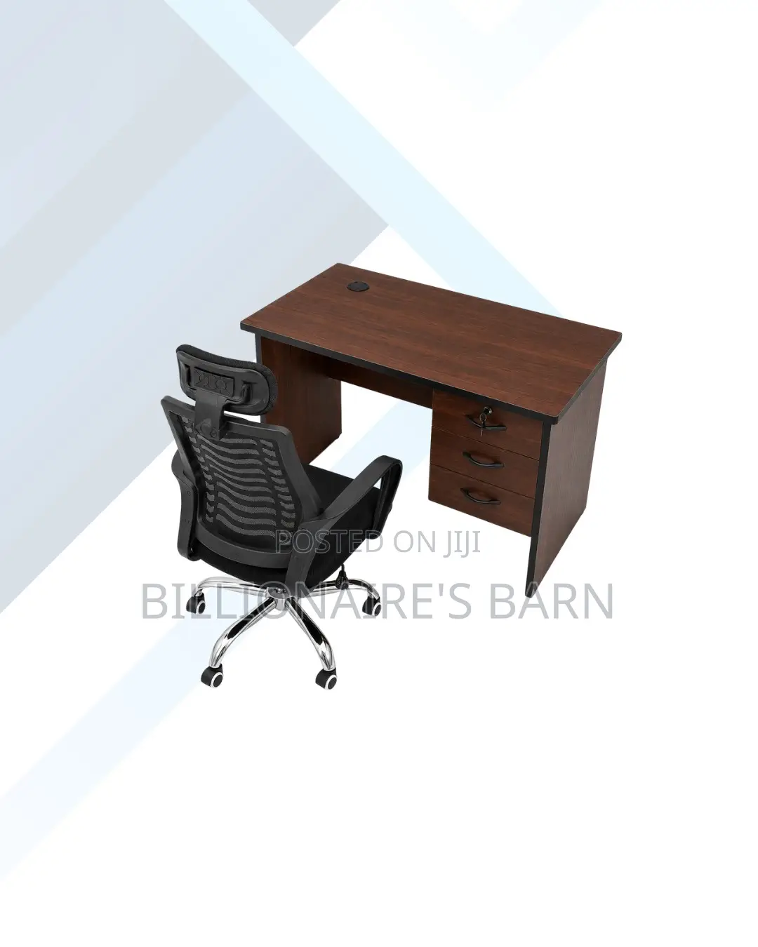 Compact 1m Desk and Headrest Mesh Chair for Practical Work