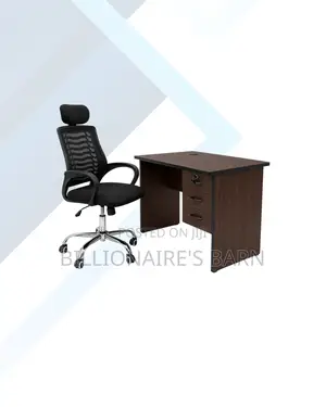 Compact 1m Desk and Headrest Mesh Chair for Practical Work