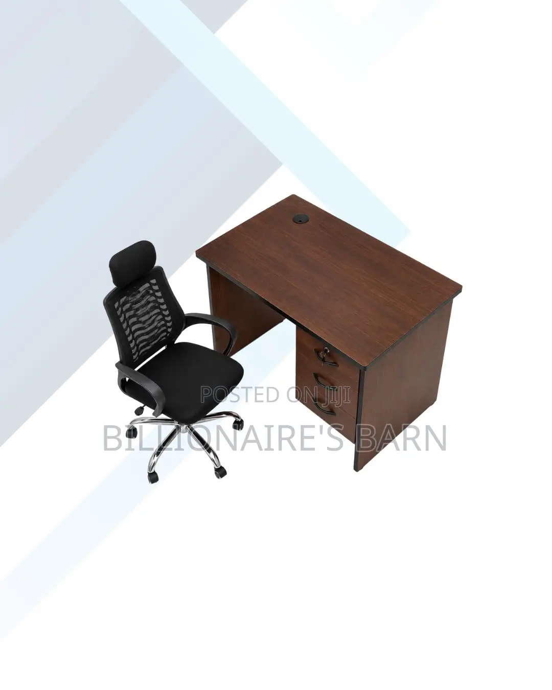 Compact 1m Desk and Headrest Mesh Chair for Practical Work