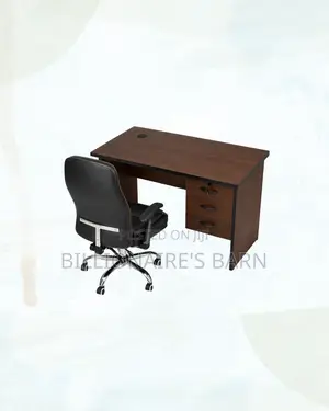 Compact 1m Desk and C35 Executive Leather Chair for Office Routines