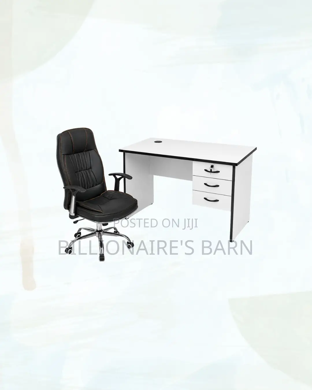 Compact 1m Desk and C35 Executive Leather Chair for Compact Spaces