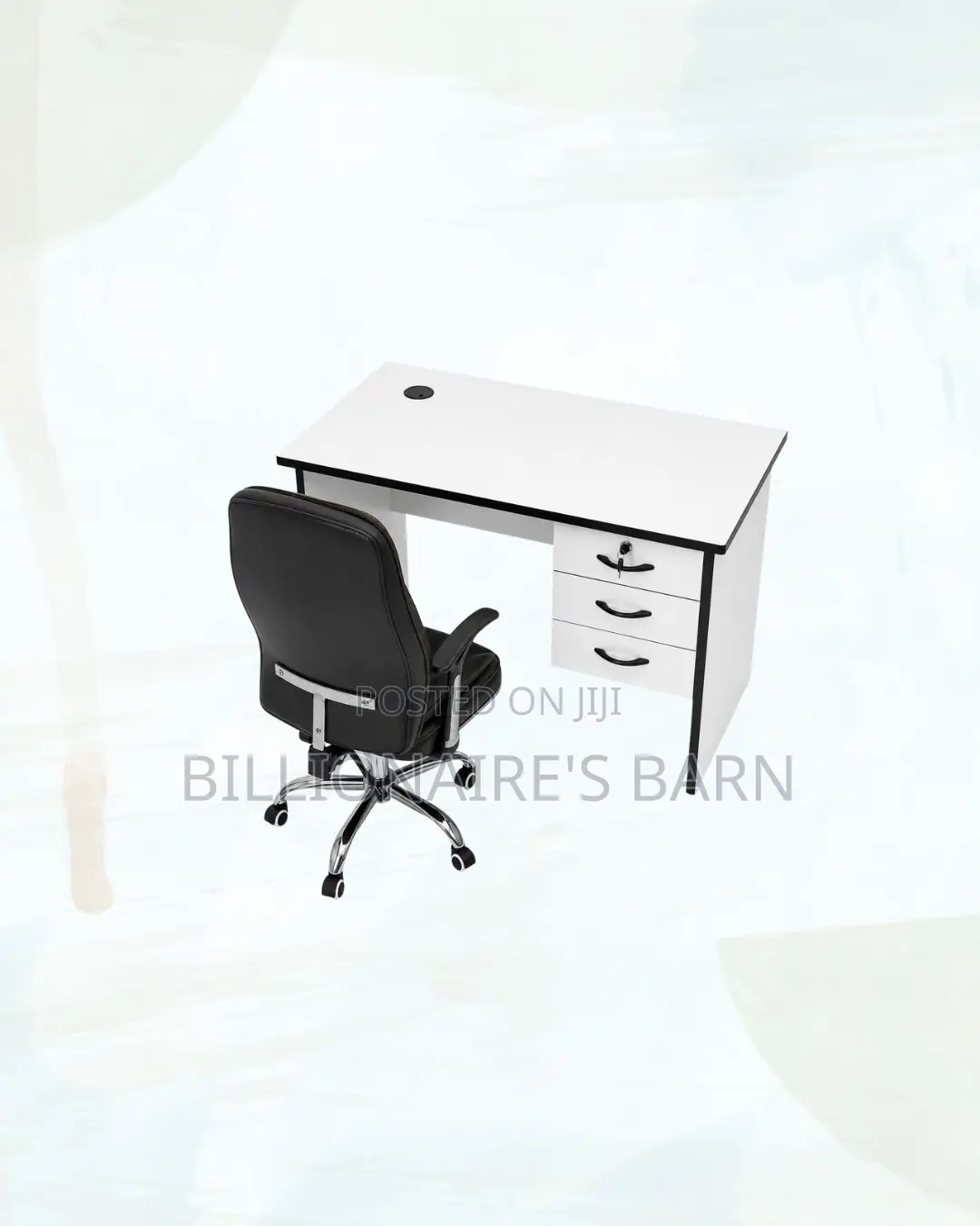 Compact 1m Desk and C35 Executive Leather Chair for Compact Spaces