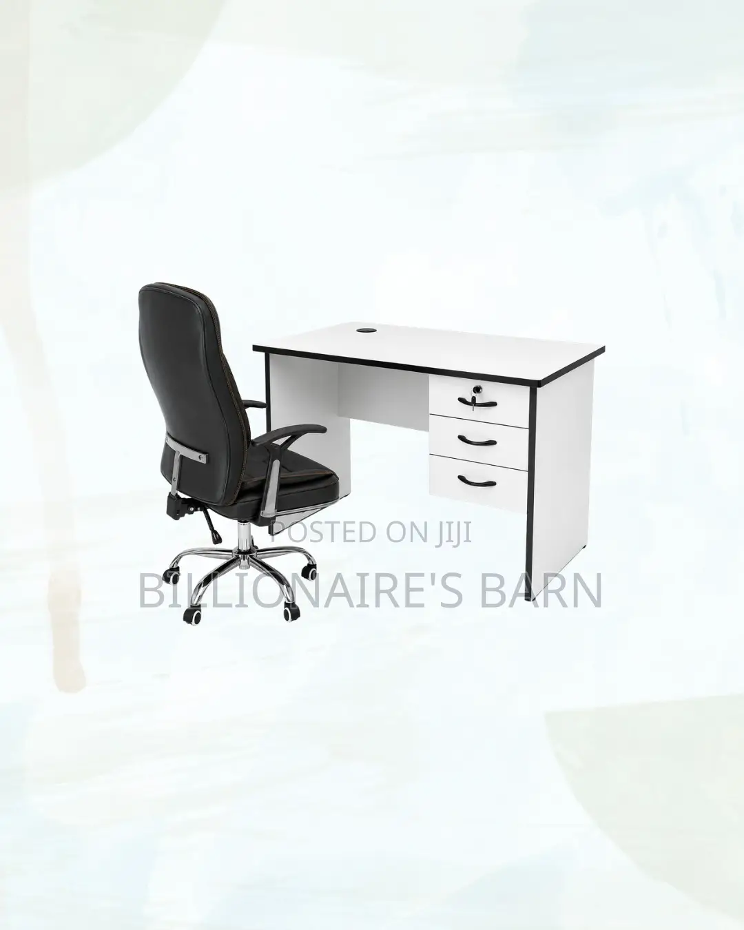 Compact 1m Desk and C35 Executive Leather Chair for Compact Spaces