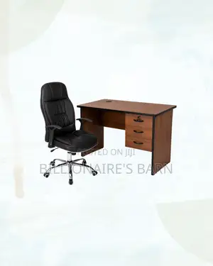 Compact 1m Desk and C35 Executive Leather Chair for Daily Tasks