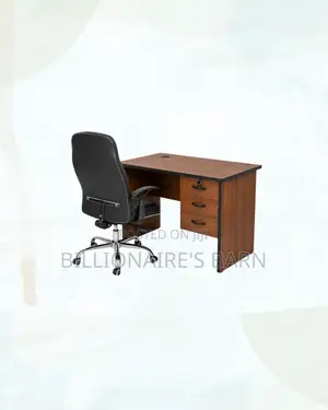 Compact 1m Desk and C35 Executive Leather Chair for Daily Tasks