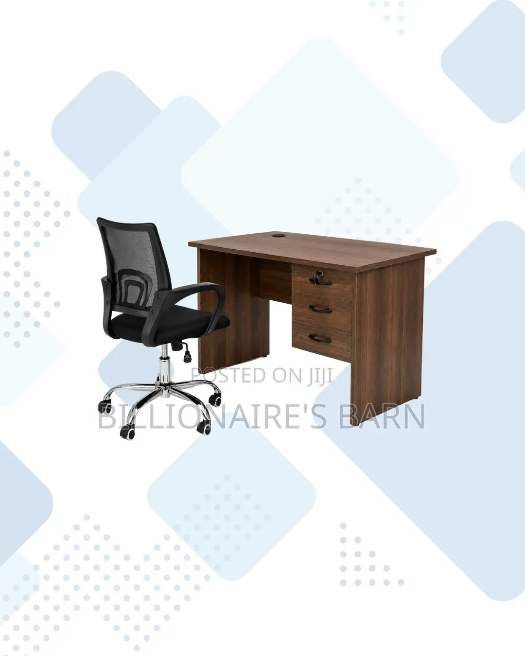 Compact 1m Desk and Secretarial Mesh Chair for Professional Use