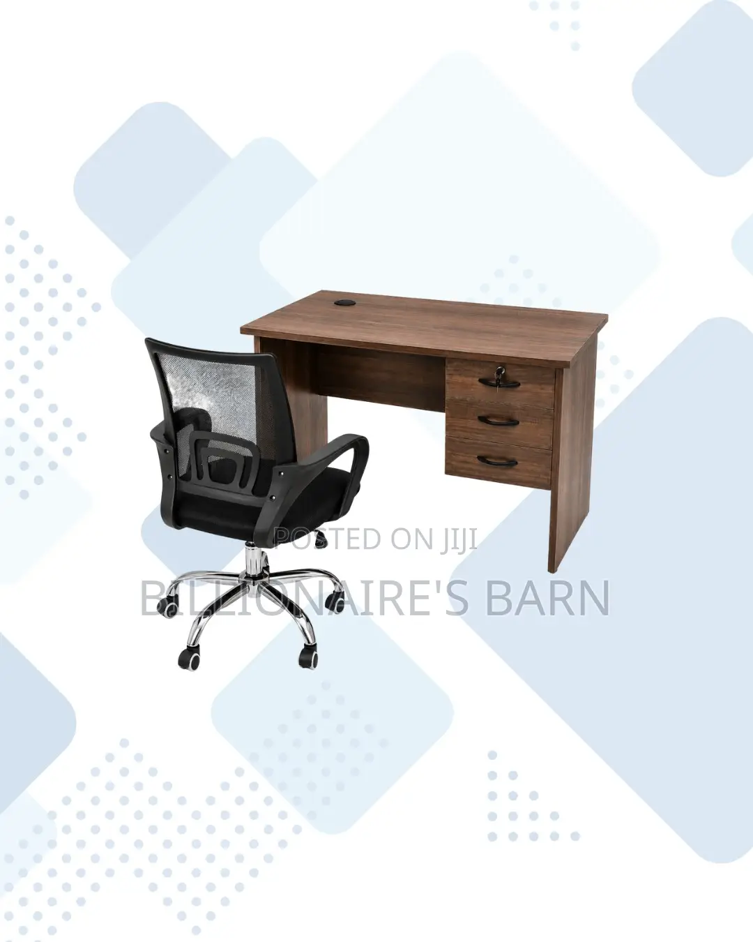 Compact 1m Desk and Secretarial Mesh Chair for Professional Use