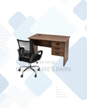 Compact 1m Desk and Secretarial Mesh Chair for Professional Use