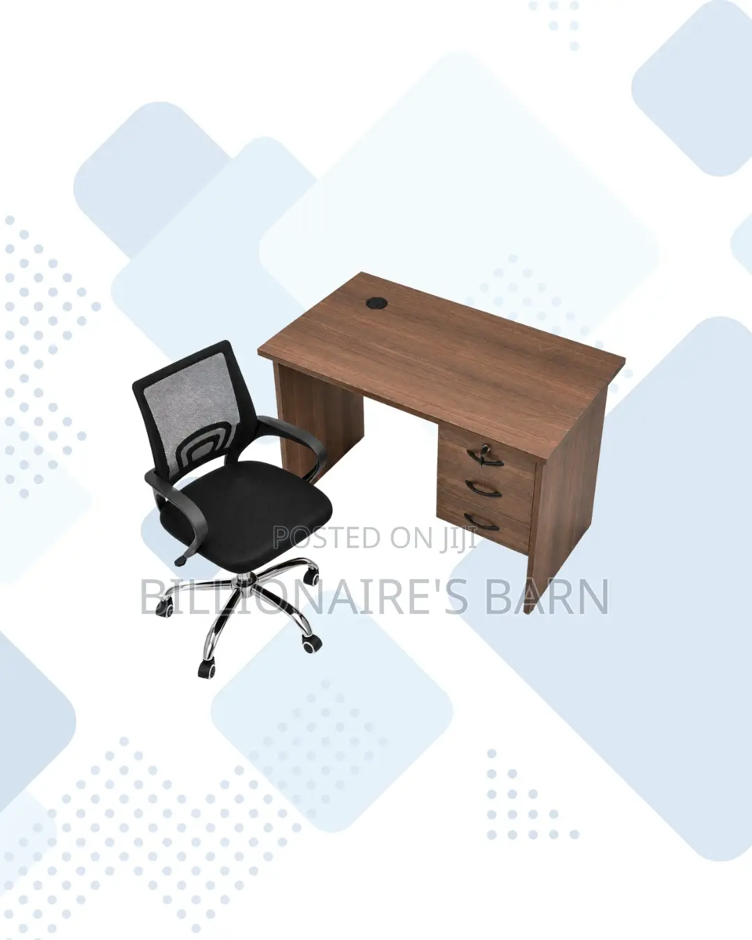 Compact 1m Desk and Secretarial Mesh Chair for Professional Use