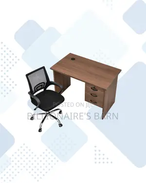 Compact 1m Desk and Secretarial Mesh Chair for Professional Use