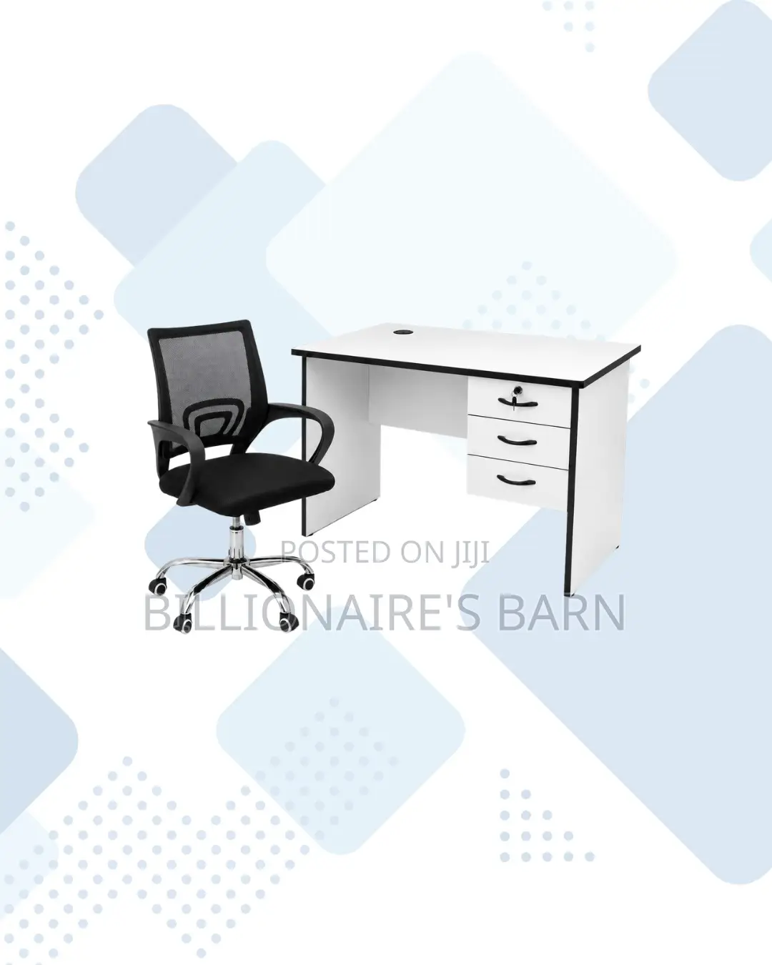 Compact 1m Desk and Secretarial Mesh Chair for Office Corners