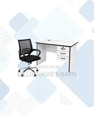Compact 1m Desk and Secretarial Mesh Chair for Office Corners