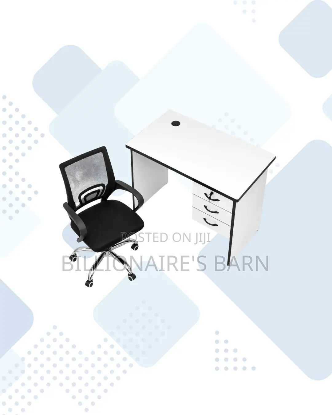 Compact 1m Desk and Secretarial Mesh Chair for Office Corners