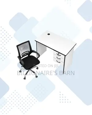 Compact 1m Desk and Secretarial Mesh Chair for Office Corners