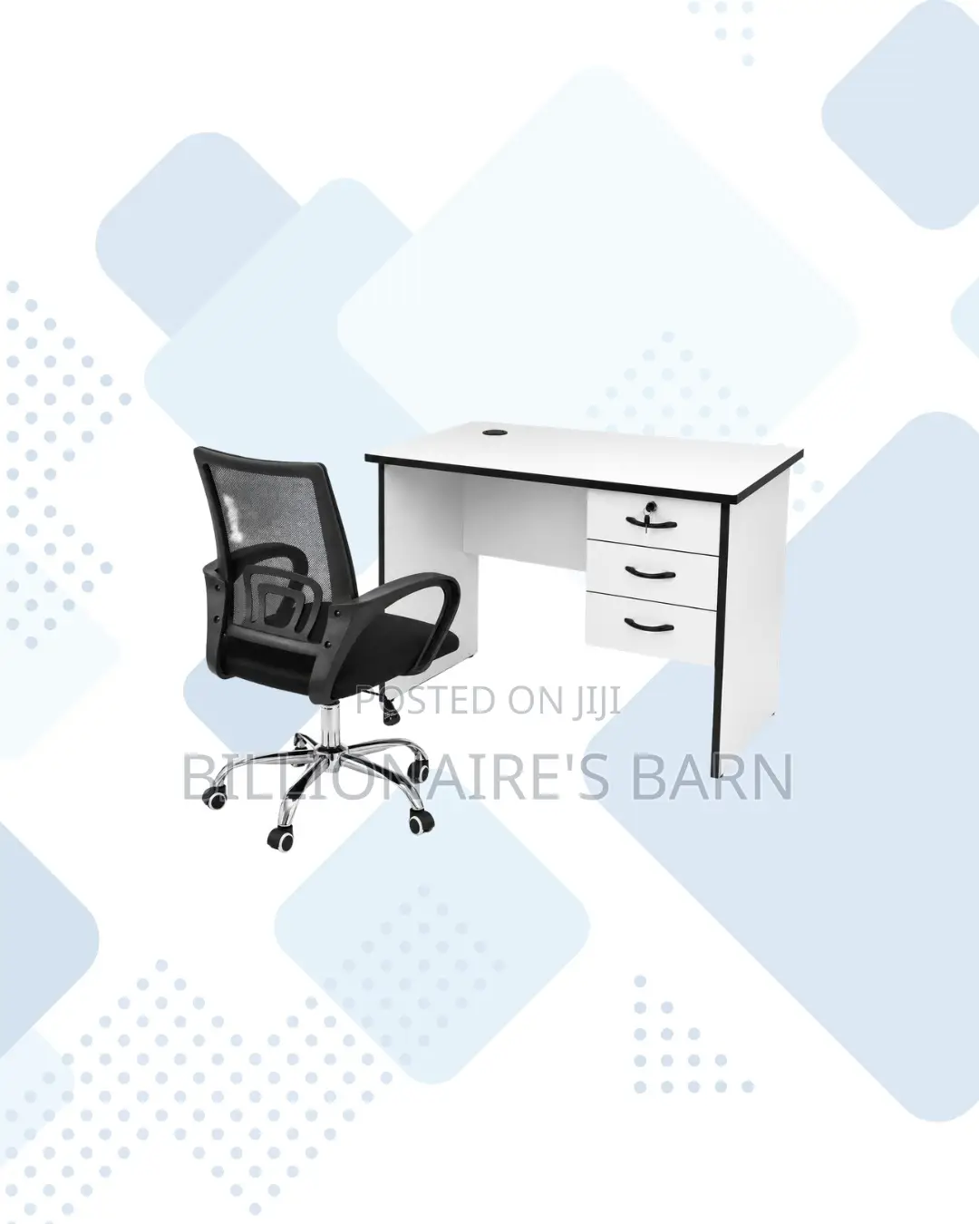 Compact 1m Desk and Secretarial Mesh Chair for Office Corners