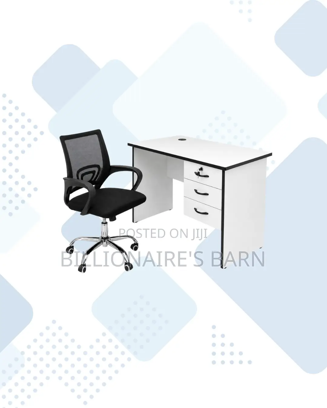 Compact 1m Desk and Secretarial Mesh Chair for Office Corners