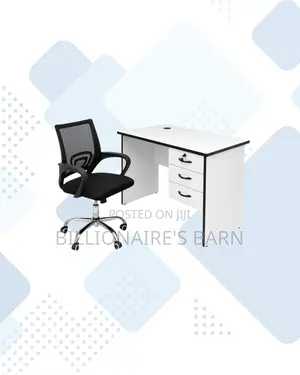 Compact 1m Desk and Secretarial Mesh Chair for Office Corners