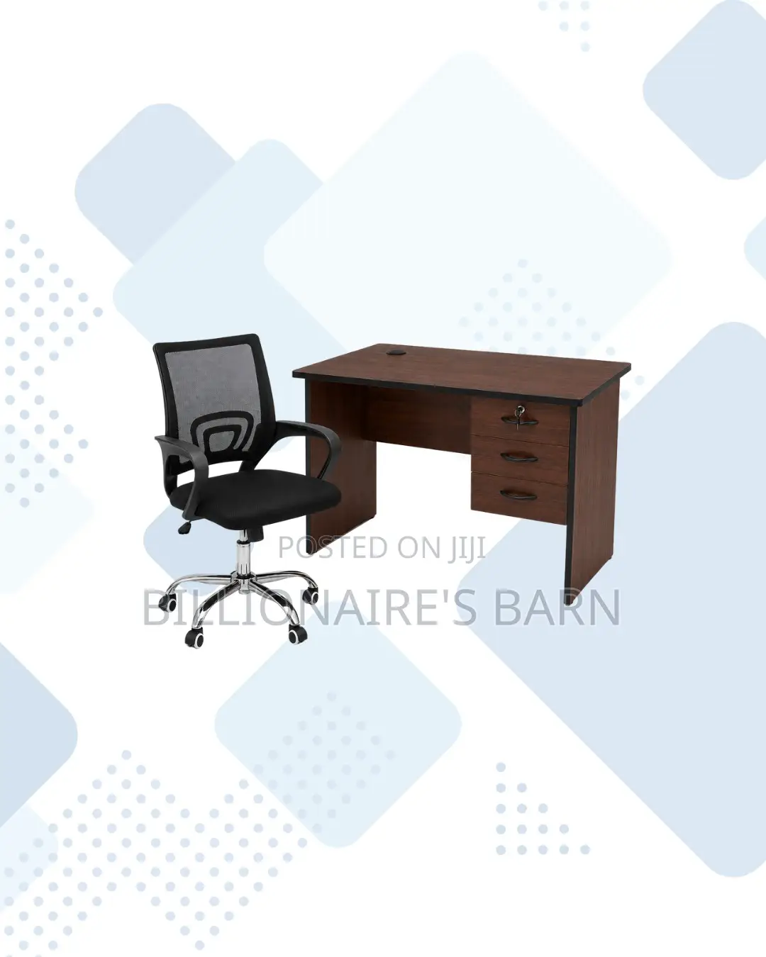 Compact 1m Desk and Secretarial Mesh Chair for Workday Support