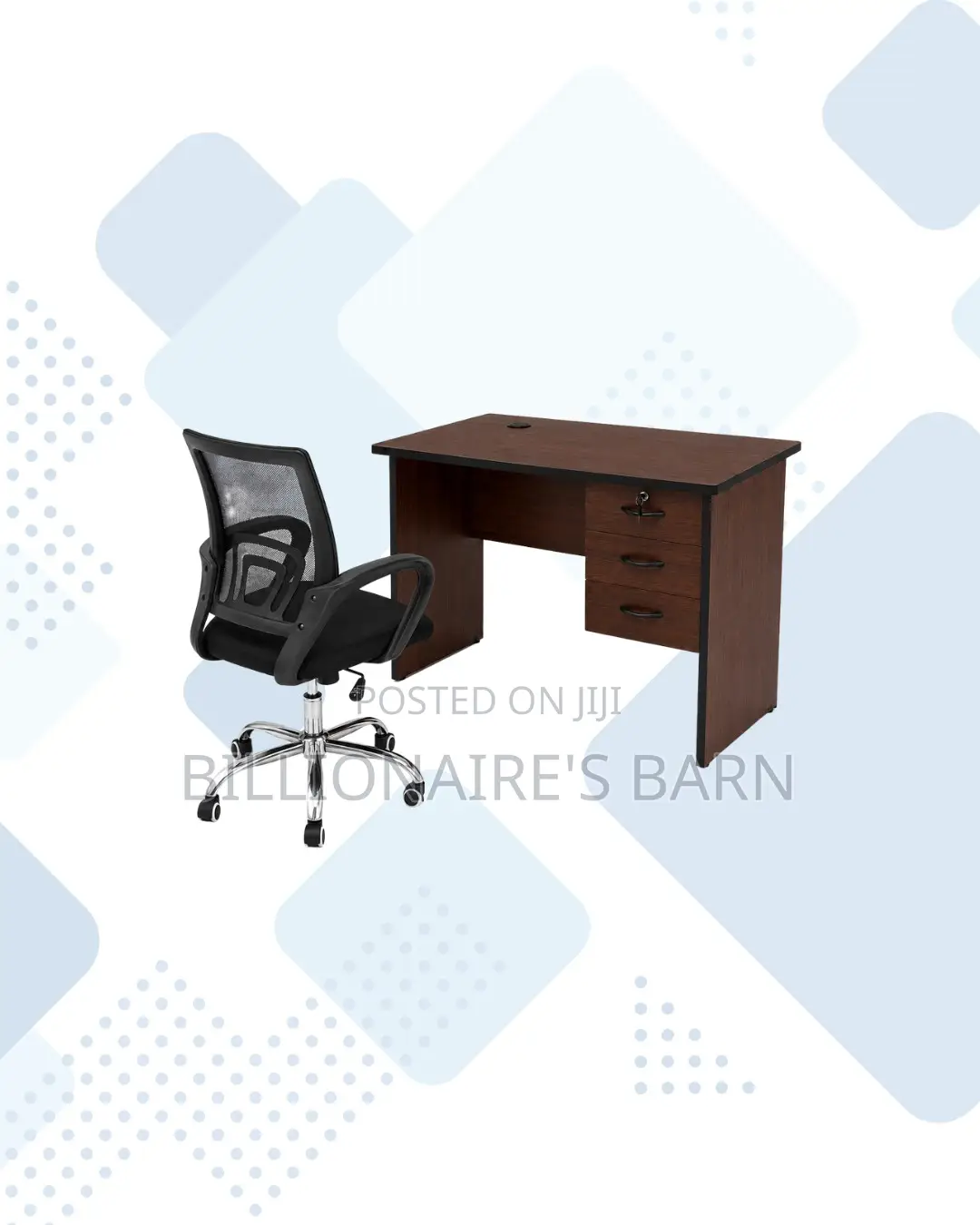 Compact 1m Desk and Secretarial Mesh Chair for Workday Support