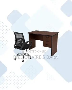 Compact 1m Desk and Secretarial Mesh Chair for Workday Support