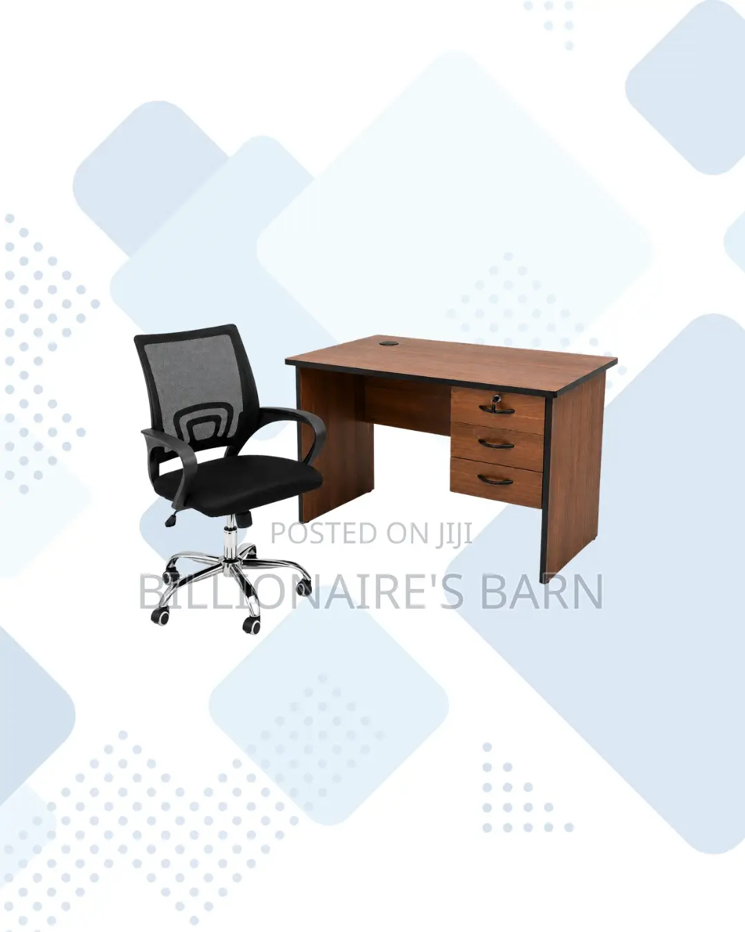 Compact 1m Desk and Secretarial Mesh Chair for Practical Work