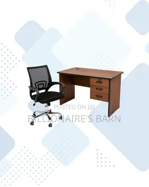 Compact 1m Desk and Secretarial Mesh Chair for Practical Work