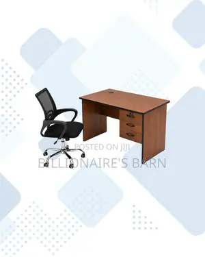 Compact 1m Desk and Secretarial Mesh Chair for Practical Work