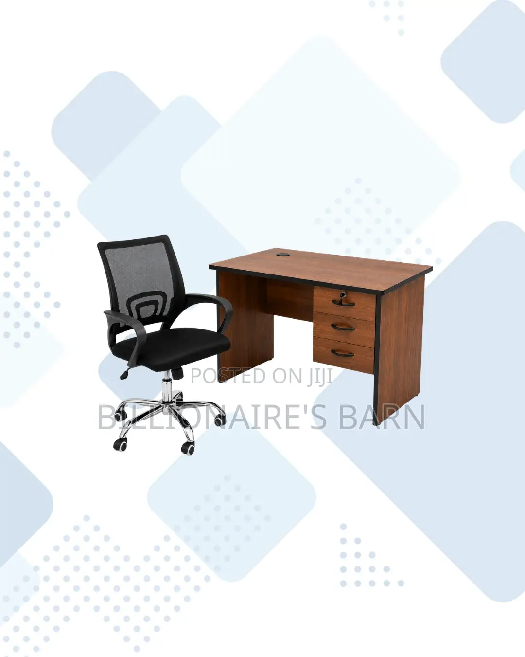 Compact 1m Desk and Secretarial Mesh Chair for Practical Work