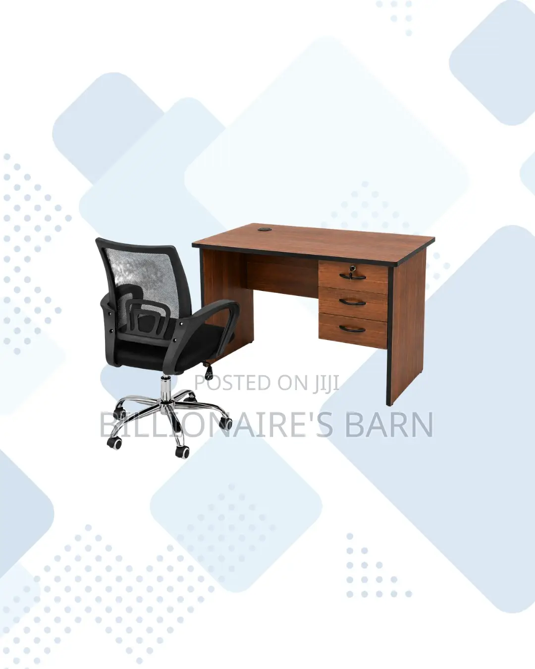 Compact 1m Desk and Secretarial Mesh Chair for Practical Work