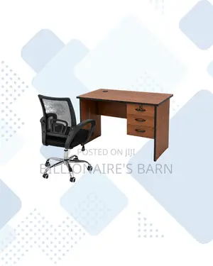Compact 1m Desk and Secretarial Mesh Chair for Practical Work